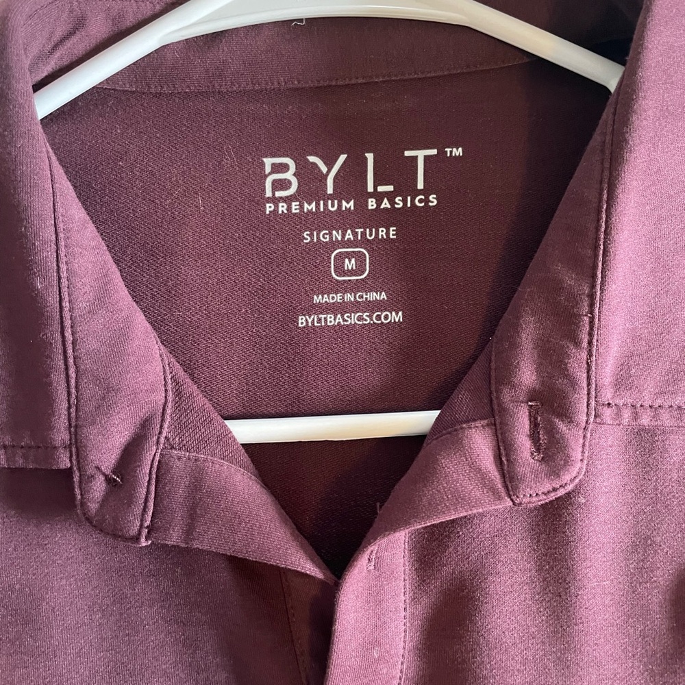 BYLT Basics Deep Burgundy Polo Shirt - Picture 2 of 2
